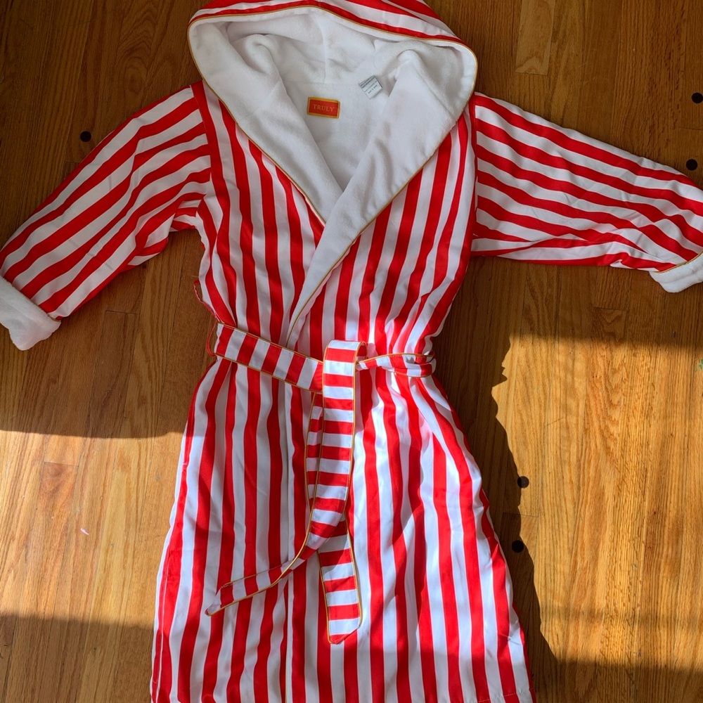 Truly Beauty Red and White Striped Women's Robe